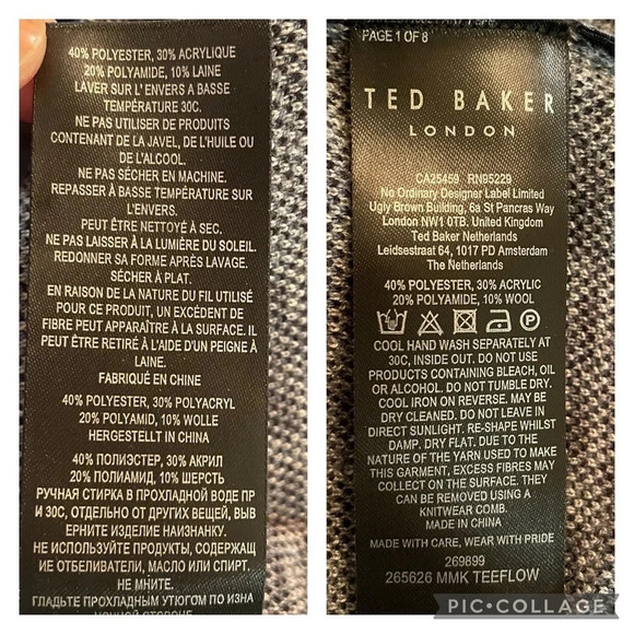 Ted Baker Mens Teeflow Geometric T Print Zipped Knit Cardigan Sweater  4=L - Picture 7 of 10